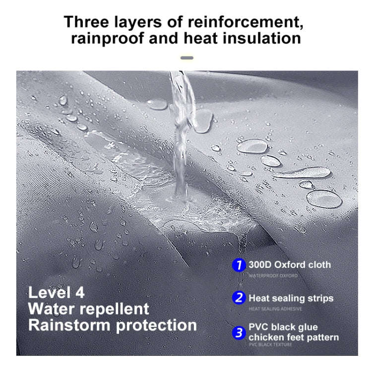 MOTOLSG Motorcycle Waterproof Sunproof Dustproof Thickening Cover, Size:L(Silver)