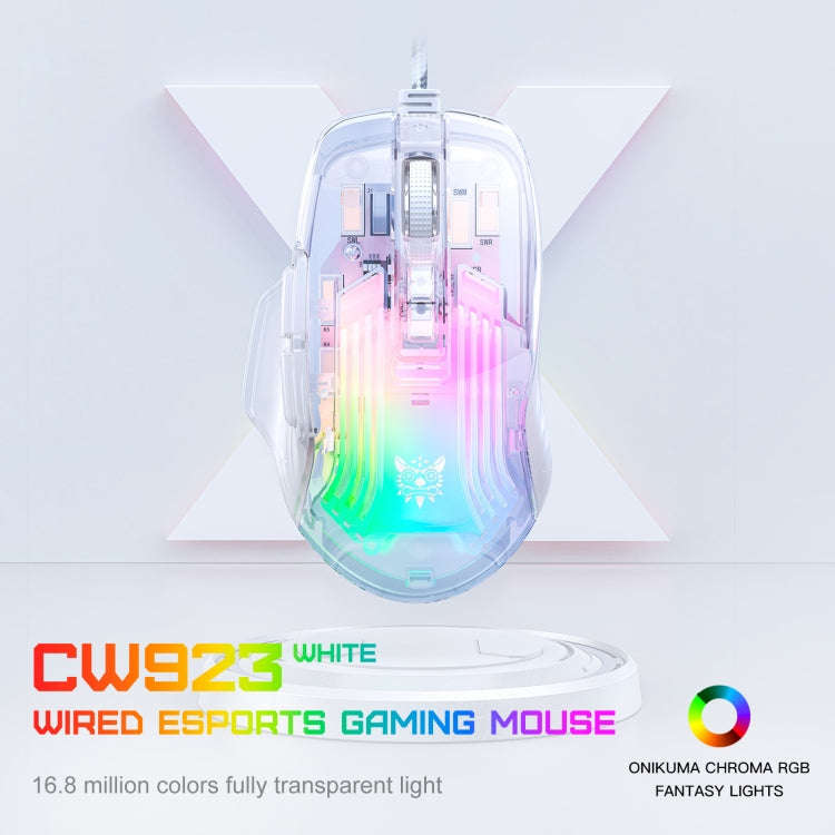 ONIKUMA CW923 RGB Lighting Wired Mouse(Transparent)