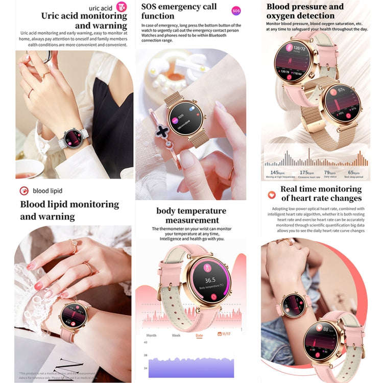 T86 Woman Health 1.27 inch Smart Watch, BT Call / Physiological Cycle / Heart Rate / Blood Pressu...