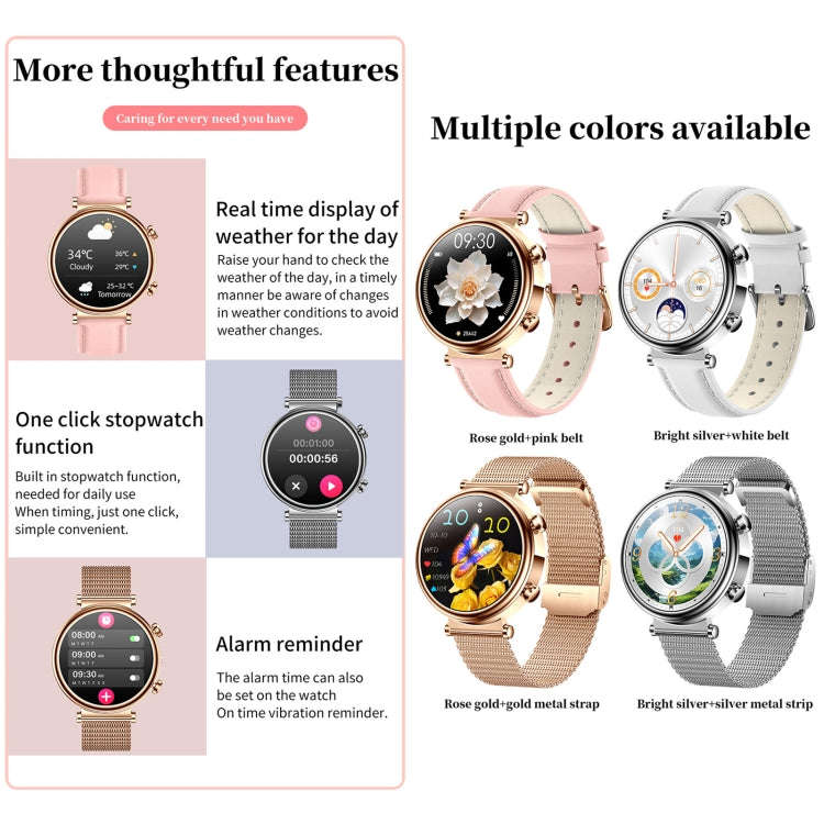 T86 Woman Health 1.27 inch Smart Watch, BT Call / Physiological Cycle / Heart Rate / Blood Pressu...