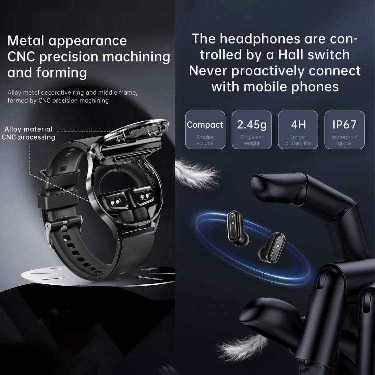 X10 Headphones Smart Watch 1.39 inch Waterproof Bracelet, Support Bluetooth Call / NFC / Heart Ra...