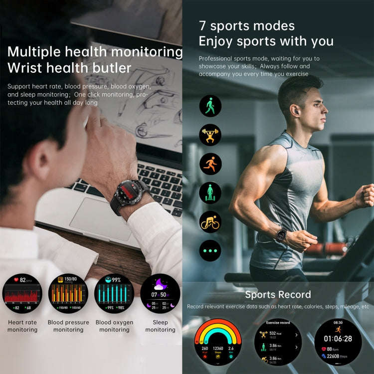 X10 Headphones Smart Watch 1.39 inch Waterproof Bracelet, Support Bluetooth Call / NFC / Heart Ra...