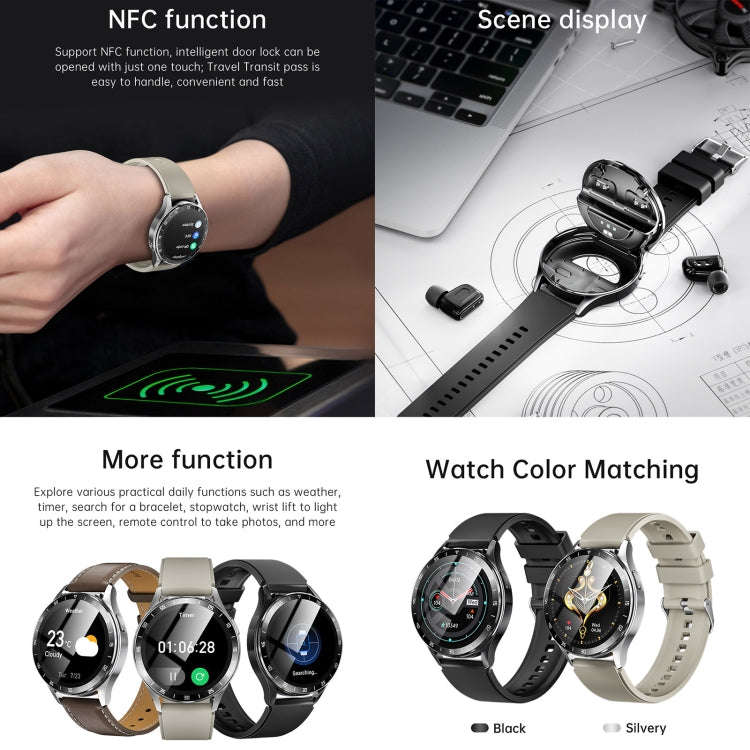 X10 Headphones Smart Watch 1.39 inch Waterproof Bracelet, Support Bluetooth Call / NFC / Heart Ra...