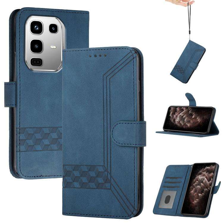 For Infinix Note 50 4G / Note 50 Pro 4G Cubic Skin Feel Flip Leather Phone Case(Blue)