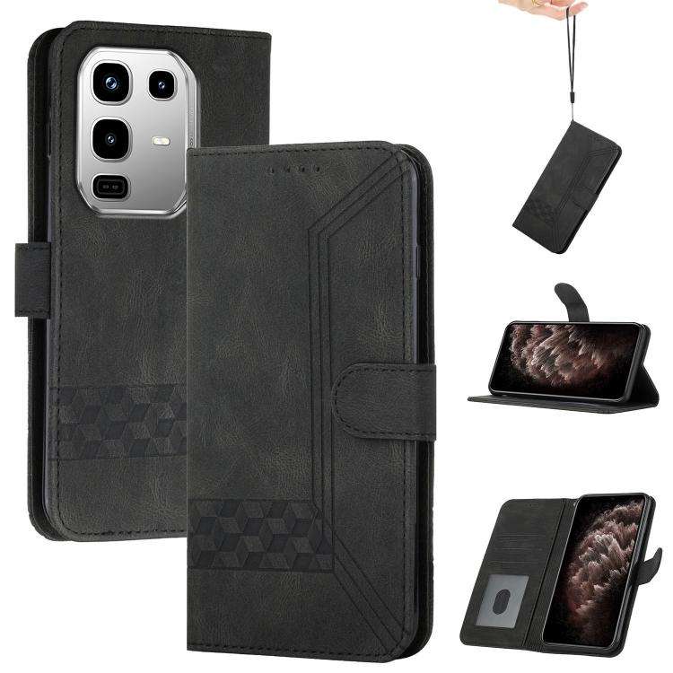 For Infinix Note 50 4G / Note 50 Pro 4G Cubic Skin Feel Flip Leather Phone Case(Black)
