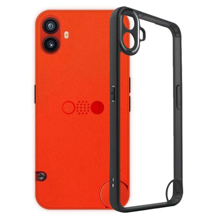 For Nothing CMF Phone 1 Frosted TPU Hybrid Transparent PC Phone Case(Black)