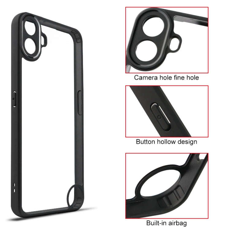 For Nothing CMF Phone 1 Frosted TPU Hybrid Transparent PC Phone Case(Black)