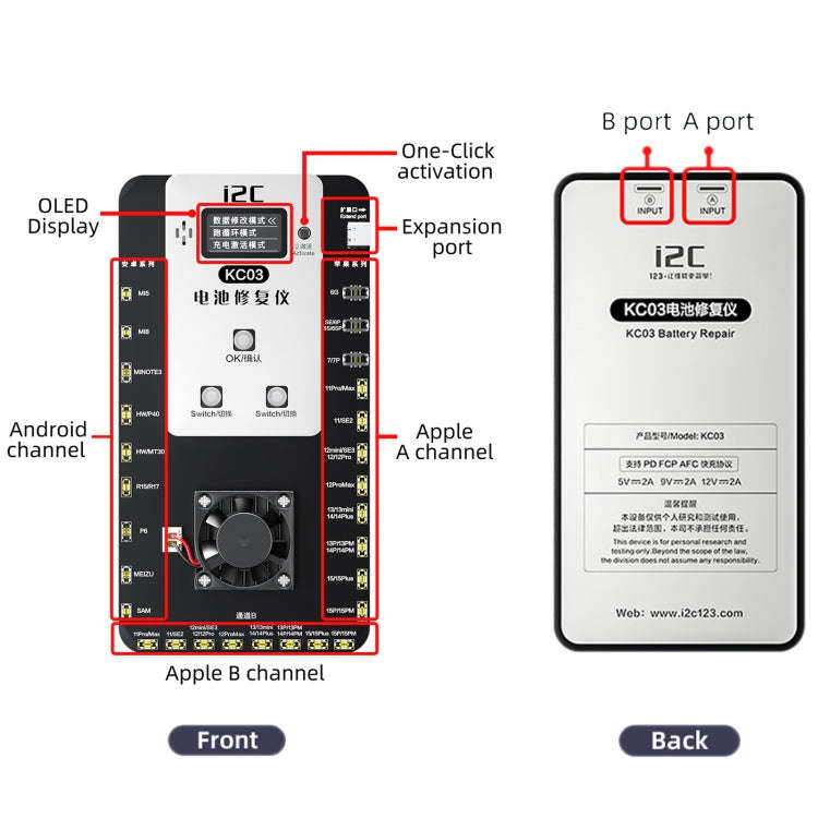 i2C KC03 Multi-function Battery Activation Detection Repair Device for iPhone 6-15 Pro Max / Android
