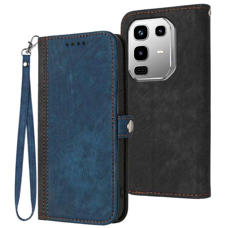For Infinix Note 50 4G / Note 50 Pro 4G Side Buckle Double Fold Hand Strap Leather Phone Case(Roy...