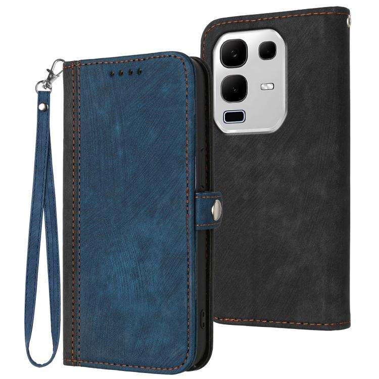 For Infinix Note 50x Side Buckle Double Fold Hand Strap Leather Phone Case(Royal Blue)
