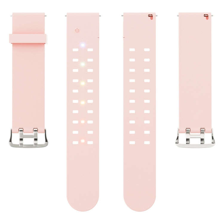 For Apple Watch Series 5 40mm Luminous Colorful Light Silicone Watch Band(Pink)