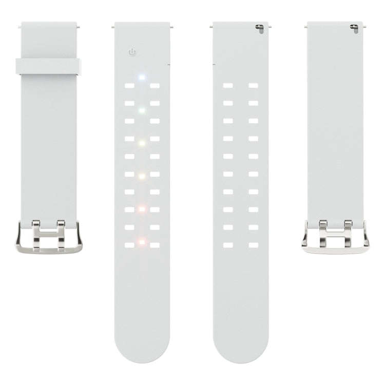 For Apple Watch Series 2 42mm Luminous Colorful Light Silicone Watch Band(Light Grey)
