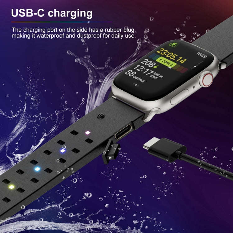For Apple Watch Series 2 42mm Luminous Colorful Light Silicone Watch Band(Light Grey)