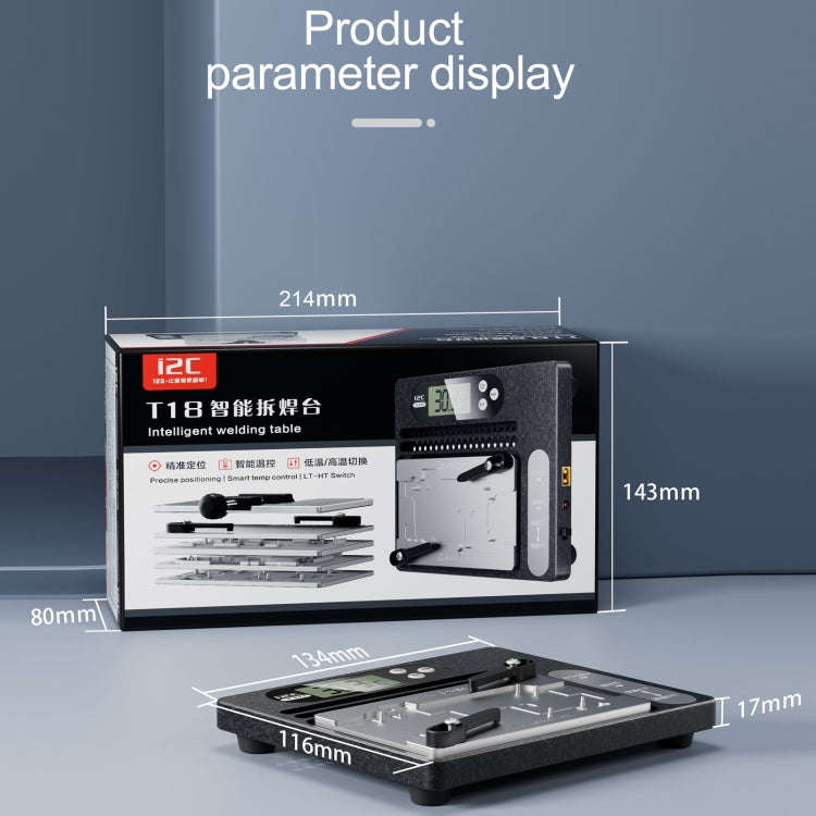 i2C T18 LCD Display PCB Motherboard Layered Desoldering Station With Universal Module, US Plug