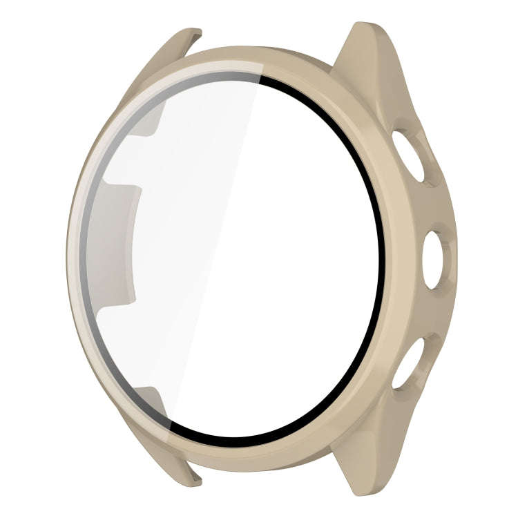 For Garmin Forerunner 165 PC + Tempered Film Integrated Watch Protective Case(Ivory White)