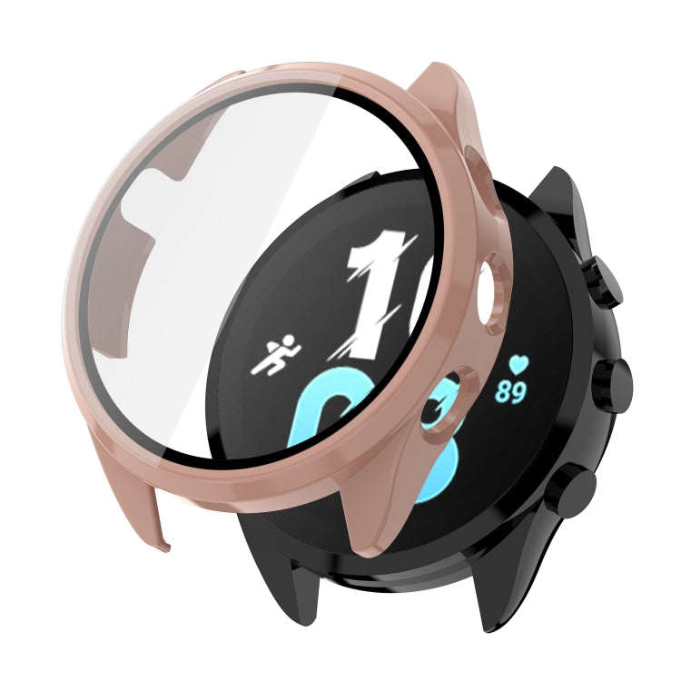 For Garmin Forerunner 165 PC + Tempered Film Integrated Watch Protective Case(Pink)