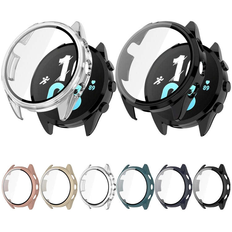 For Garmin Forerunner 165 PC + Tempered Film Integrated Watch Protective Case(Blue)