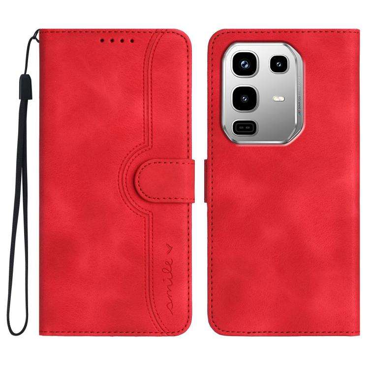 For Infinix Note 50 4G / Note 50 Pro 4G Heart Pattern Skin Feel Leather Phone Case(Red)