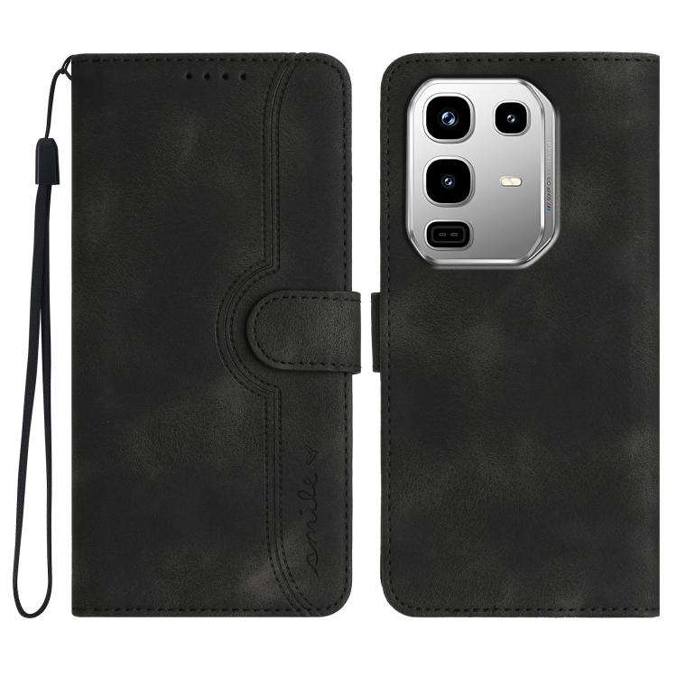 For Infinix Note 50 4G / Note 50 Pro 4G Heart Pattern Skin Feel Leather Phone Case(Black)