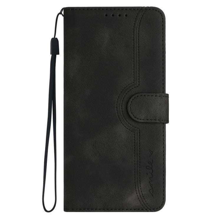 For Infinix Note 50x Heart Pattern Skin Feel Leather Phone Case(Black)