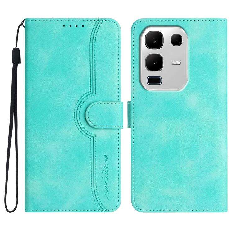 For Infinix Note 50x Heart Pattern Skin Feel Leather Phone Case(Light Blue)