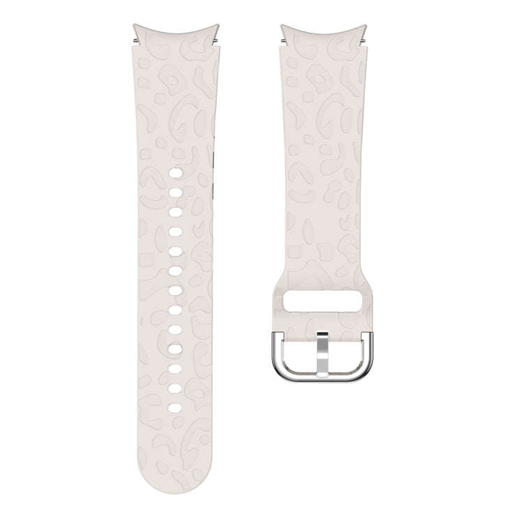 For Samsung Galaxy Watch 6 Leopard Print Embossed Silicone Watch Band(Starlight Color)