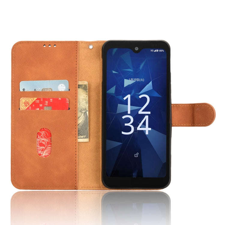 For Kyocera Digno SX4 Skin Feel Magnetic Flip Leather Phone Case(Brown)