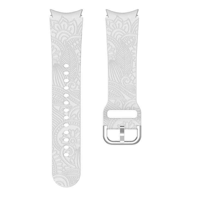 For Samsung Galaxy Watch 6 Sunflower Embossed Silicone Watch Band(Light Grey)