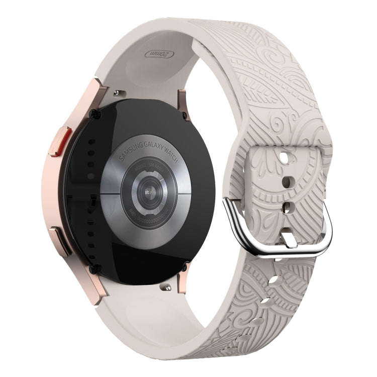 For Samsung Galaxy Watch 6 Sunflower Embossed Silicone Watch Band(Starlight Color)