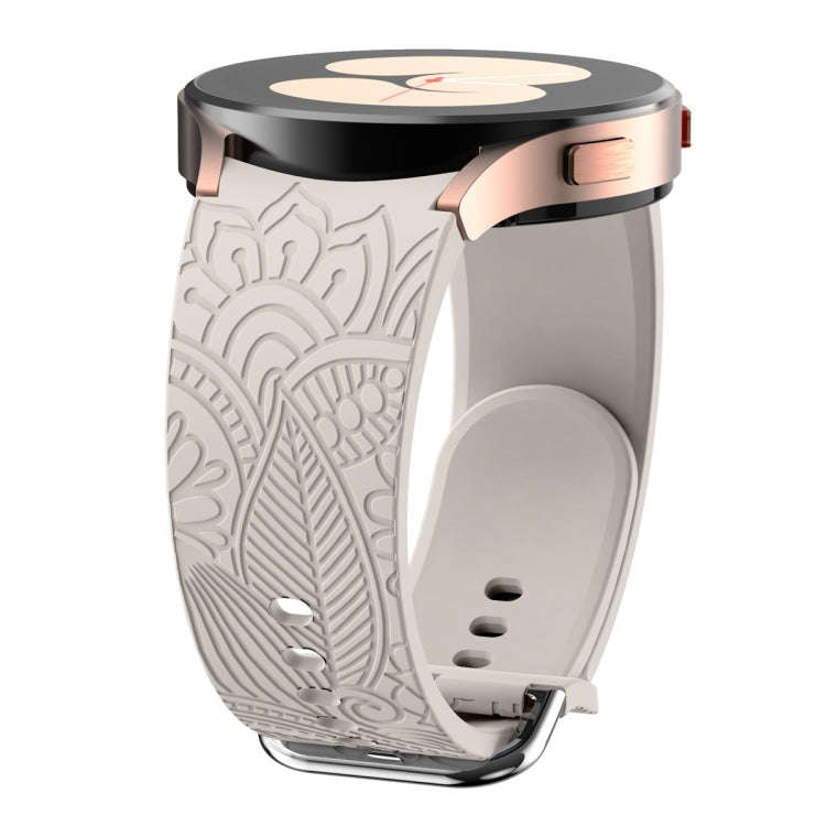 For Samsung Galaxy Watch 6 Sunflower Embossed Silicone Watch Band(Starlight Color)