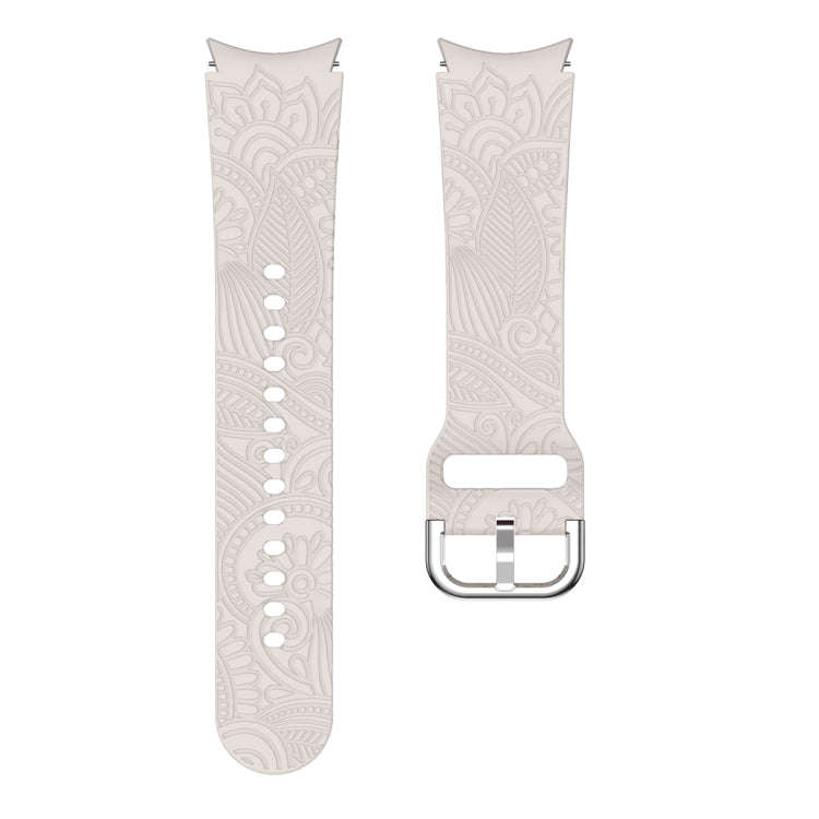 For Samsung Galaxy Watch 6 Sunflower Embossed Silicone Watch Band(Starlight Color)