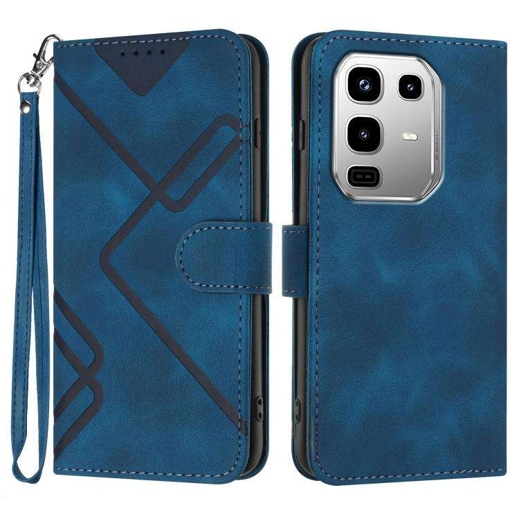 For Infinix Note 50 4G / Note 50 Pro 4G Line Pattern Skin Feel Leather Phone Case(Royal Blue)