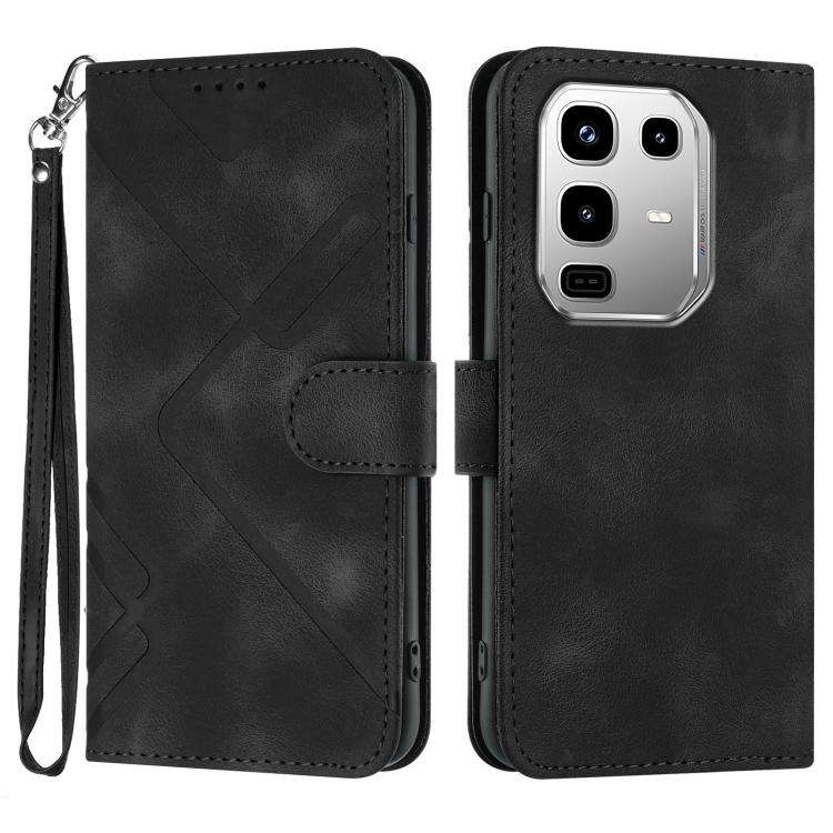 For Infinix Note 50 4G / Note 50 Pro 4G Line Pattern Skin Feel Leather Phone Case(Black)