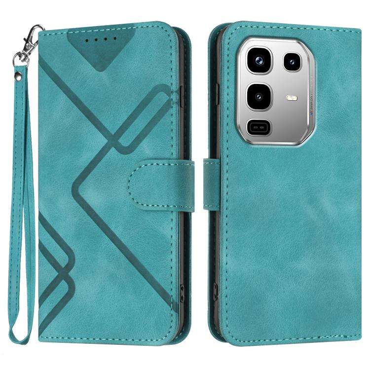 For Infinix Note 50 4G / Note 50 Pro 4G Line Pattern Skin Feel Leather Phone Case(Light Blue)
