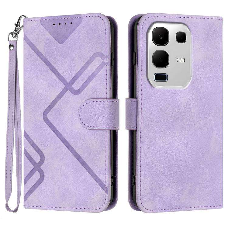For Infinix Note 50x Line Pattern Skin Feel Leather Phone Case(Light Purple)