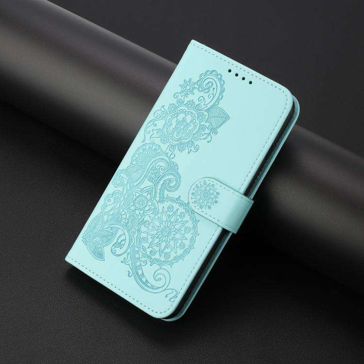 For Infinix Note 50x Datura Flower Embossed Flip Leather Phone Case(Light blue)