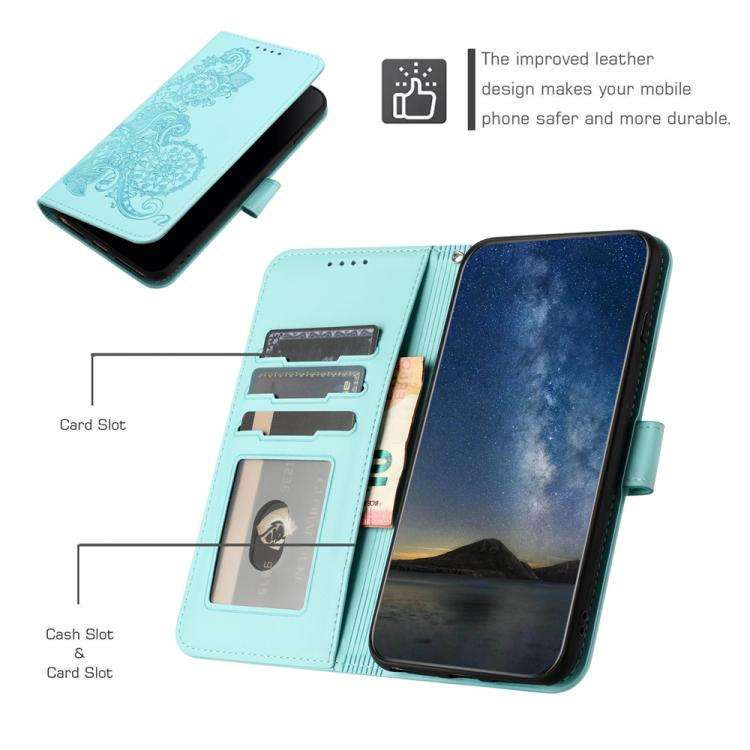 For Infinix Note 50x Datura Flower Embossed Flip Leather Phone Case(Light blue)