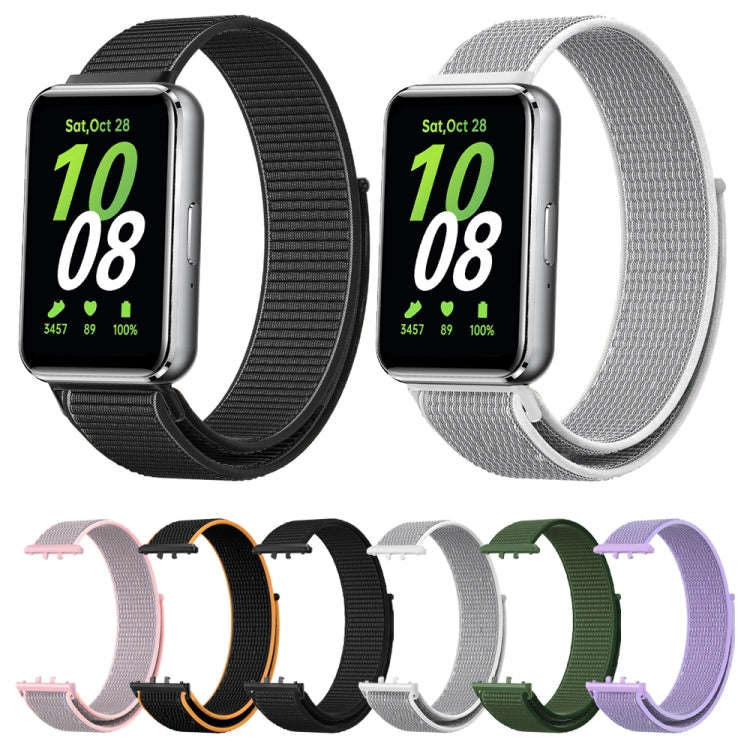For Samsung Galaxy Fit 3 Woven Nylon Loop Watch Band(Army Green)