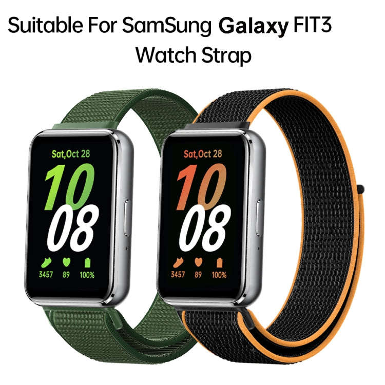 For Samsung Galaxy Fit 3 Woven Nylon Loop Watch Band(Purple)