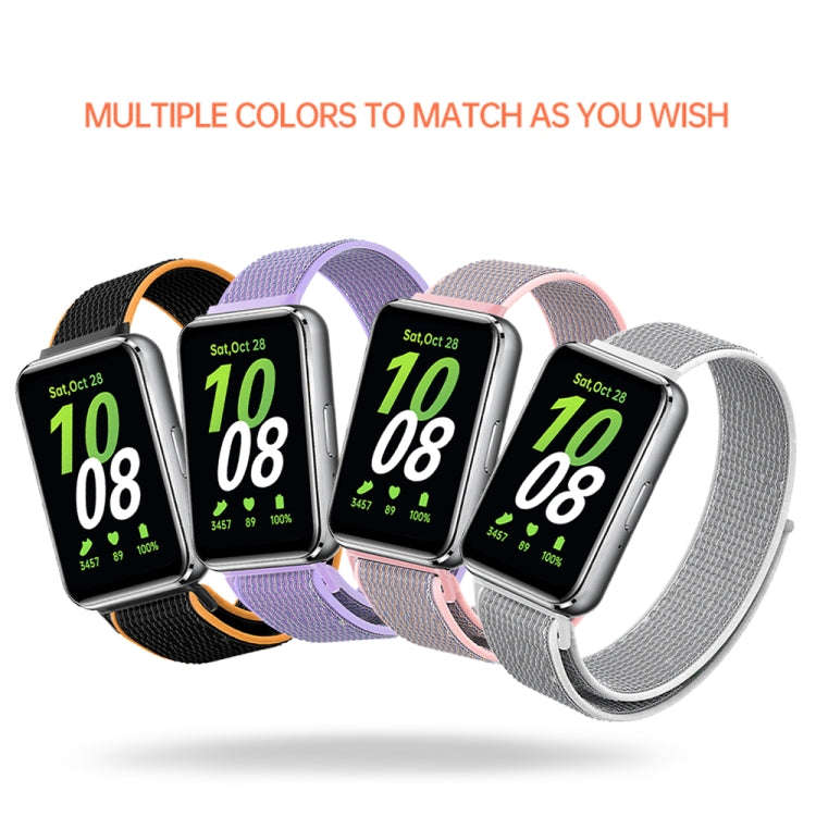 For Samsung Galaxy Fit 3 Woven Nylon Loop Watch Band(Army Green)