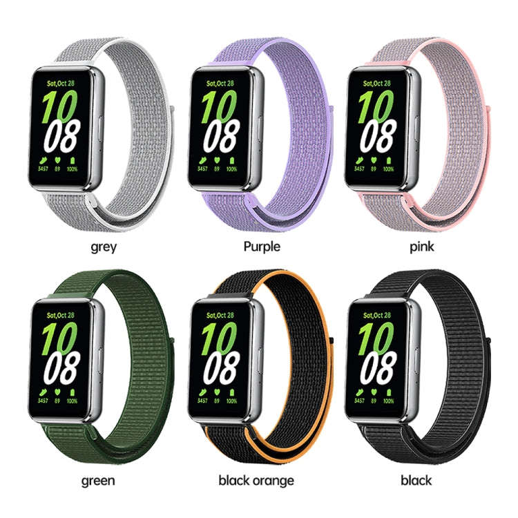 For Samsung Galaxy Fit 3 Woven Nylon Loop Watch Band(Purple)