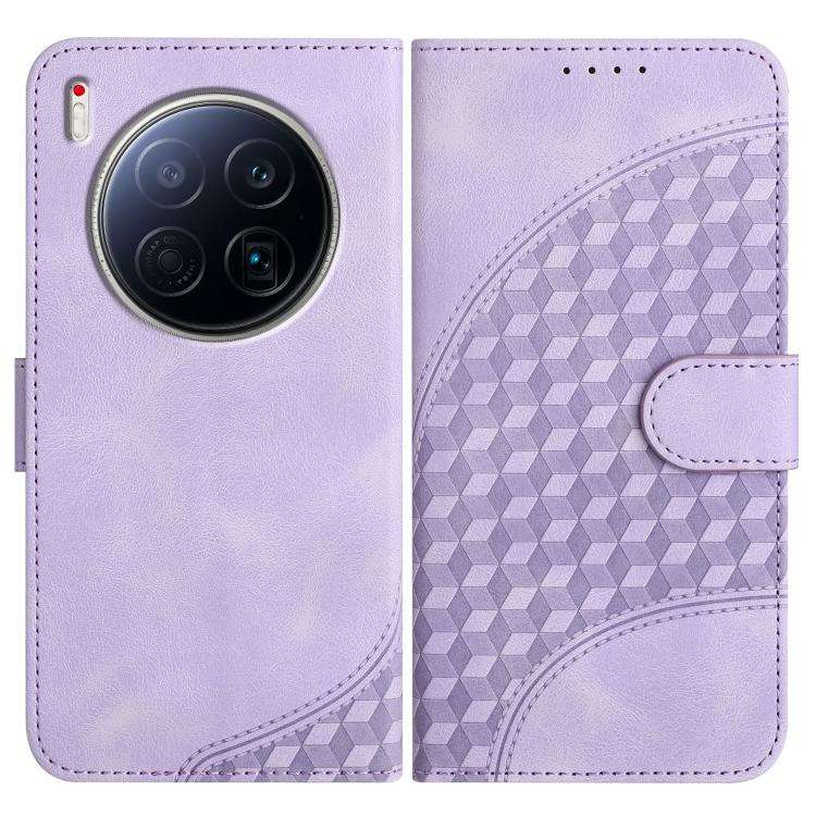 For Tecno Camon 40 Premier Elephant Head Embossed Phone Leather Case with Lanyard(Light Purple)