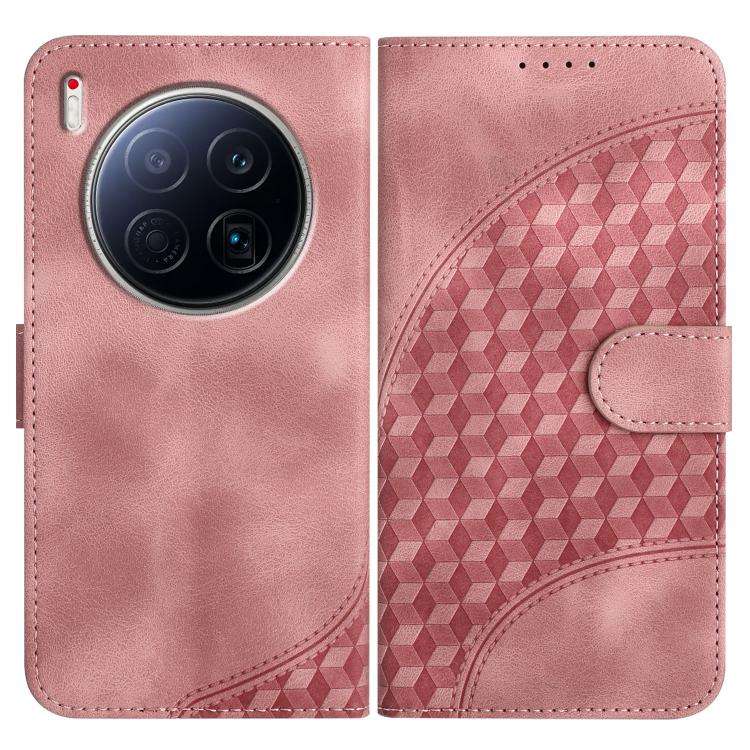 For Tecno Camon 40 Premier Elephant Head Embossed Phone Leather Case with Lanyard(Pink)