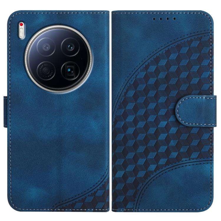 For Tecno Camon 40 Premier Elephant Head Embossed Phone Leather Case with Lanyard(Royal Blue)