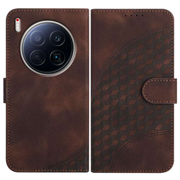 For Tecno Camon 40 Premier Elephant Head Embossed Phone Leather Case with Lanyard(Coffee)