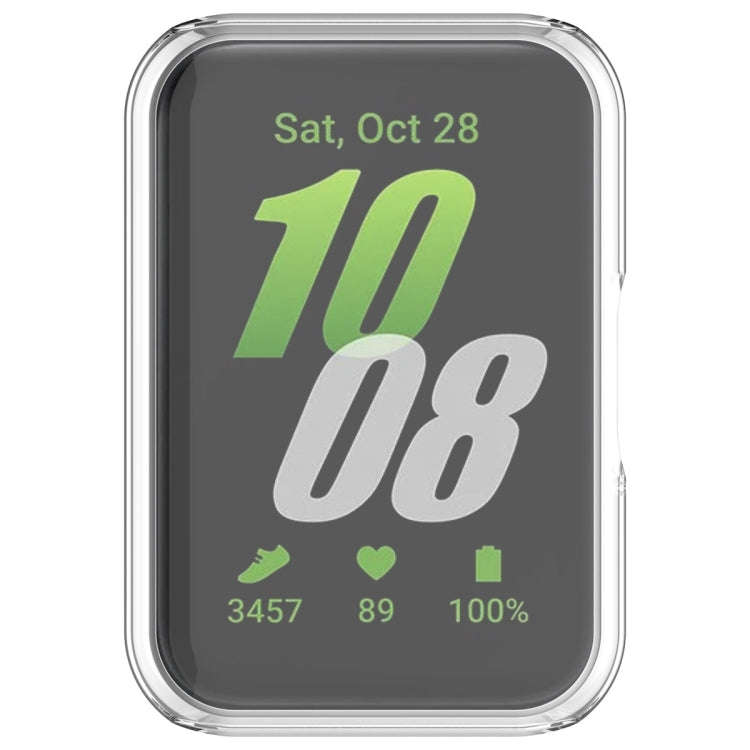 For Samsung Galaxy Fit 3 Full Coverage TPU Electroplated Watch Protective Case(Transparent White)