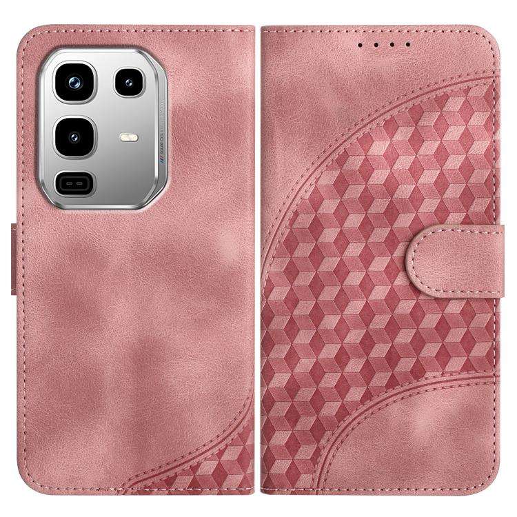 For Infinix Note 50 4G / Note 50 Pro 4G Elephant Head Embossed Phone Leather Case with Lanyard(Pink)