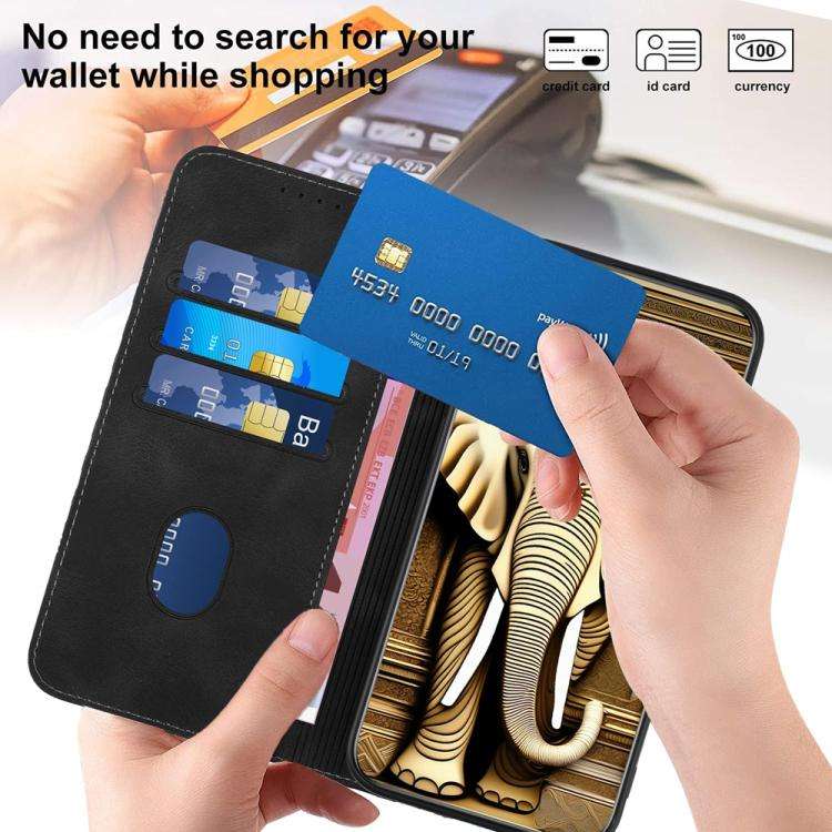 For Infinix Note 50 4G / Note 50 Pro 4G Elephant Head Embossed Phone Leather Case with Lanyard(Bl...
