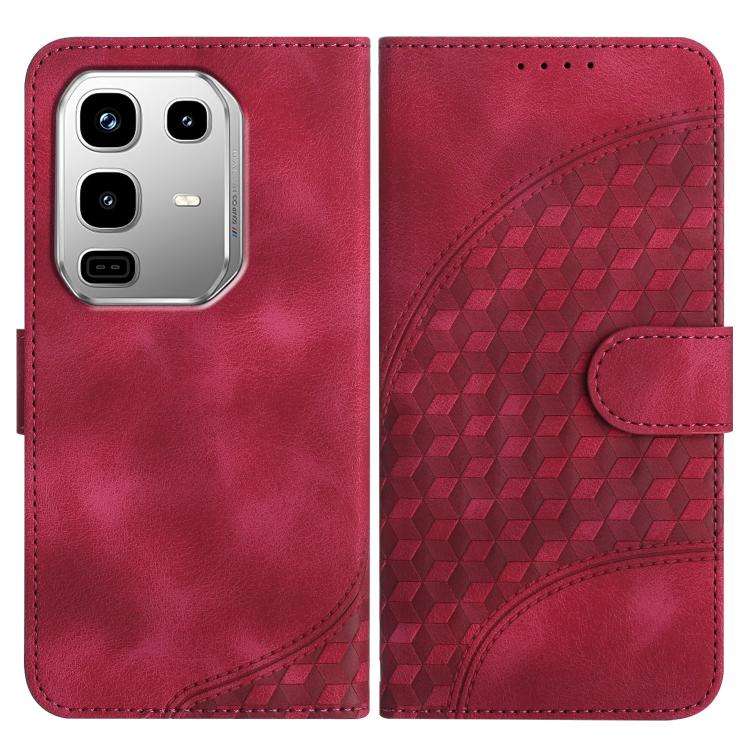 For Infinix Note 50 4G / Note 50 Pro 4G Elephant Head Embossed Phone Leather Case with Lanyard(Ro...
