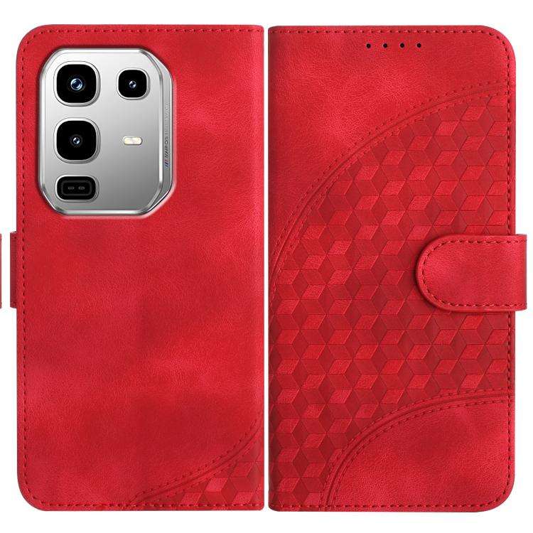 For Infinix Note 50 4G / Note 50 Pro 4G Elephant Head Embossed Phone Leather Case with Lanyard(Red)